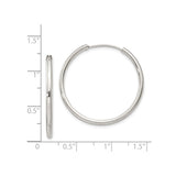 Sterling Silver Hoop Earrings, Lightweight Endless Design with Polished Finish, Classic Minimalist Style