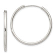 Sterling Silver Hoop Earrings, Lightweight Endless Design with Polished Finish, Classic Minimalist Style