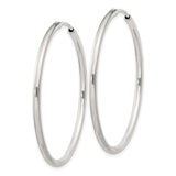 Sterling Silver Hoop Earrings, Classic Round Endless Design, Minimalist Polished Style