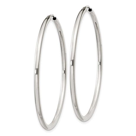 Sterling Silver Hoop Earrings, Polished Finish, Lightweight Classic Minimalist Style for Women