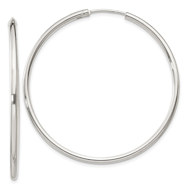 Sterling Silver Hoop Earrings, Polished Finish, Lightweight Classic Minimalist Style for Women