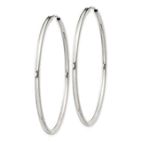 Sterling Silver Hoop Earrings, Classic Polished Endless Round Design, Lightweight Modern Style