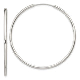 Sterling Silver Hoop Earrings, Classic Polished Endless Round Design, Lightweight Modern Style