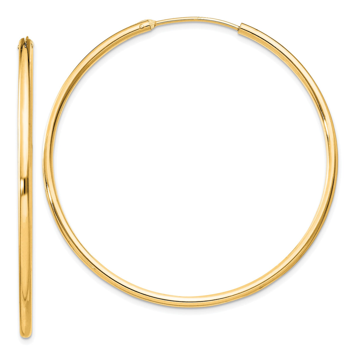Sterling Silver Gold Plated Hoop Earrings, Smooth Round Lightweight Minimalist Style for Women