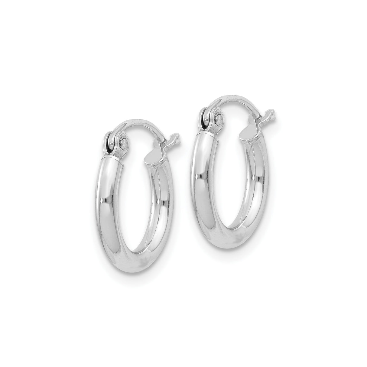 Sterling Silver Hoop Earrings, Polished Finish, Minimalist Round Snap Closure Design