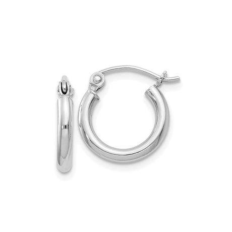 Sterling Silver Hoop Earrings, Polished Finish, Minimalist Round Snap Closure Design