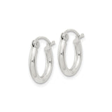 Sterling Silver Hoop Earrings, Classic Latch-Back Closure, Polished Round Minimalist Design