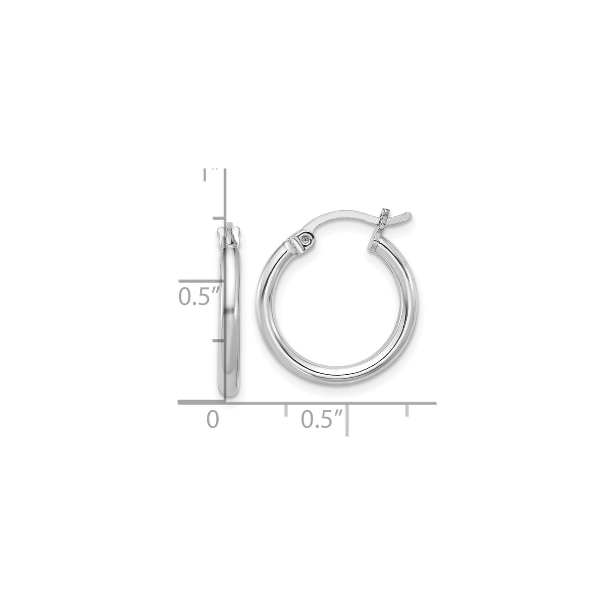 Sterling Silver Hoop Earrings, Classic Round Design with Latch Back Closure, Lightweight Style