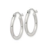 Sterling Silver Hoop Earrings, Classic Round Minimalist Design, Lightweight Polished Finish