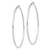 Sterling Silver Large Hoop Earrings, Lightweight Polished Minimalist Design for Women
