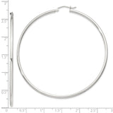 Sterling Silver Large Hoop Earrings, Lightweight Polished Minimalist Design for Women