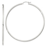 Sterling Silver Large Hoop Earrings, Lightweight Polished Minimalist Design for Women