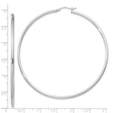 Sterling Silver Hoop Earrings, Large Lightweight Round Tube Design, Polished Finish for Women