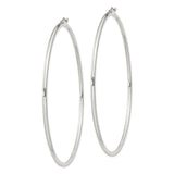 Sterling Silver Hoop Earrings, Large Round Lightweight Polished Hoops for Women