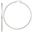 Sterling Silver Hoop Earrings, Large Round Lightweight Polished Hoops for Women
