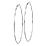 Sterling Silver Hoop Earrings, Classic Thin Round Polished Tube Design, Lightweight for Women