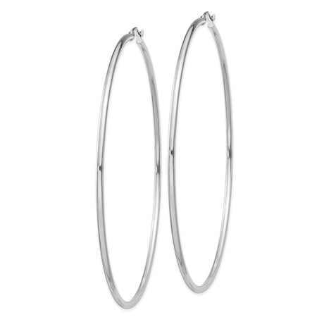 Sterling Silver Hoop Earrings, Classic Thin Round Polished Tube Design, Lightweight for Women