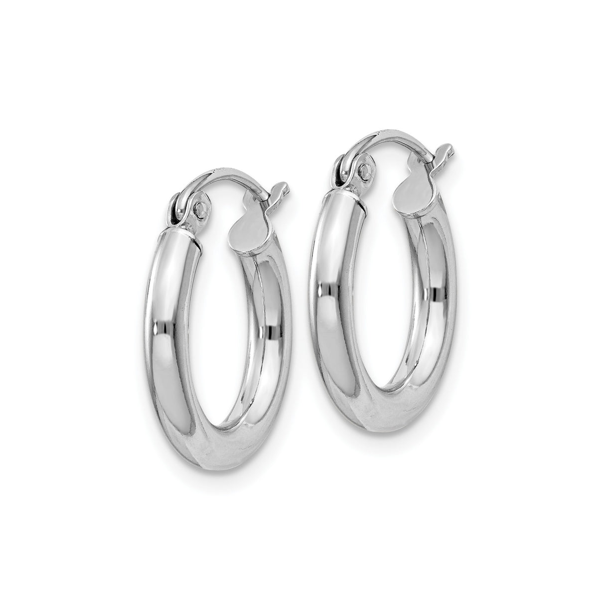 Sterling Silver Hoop Earrings, Medium Polished Tube Style with Smooth Rounded Finish