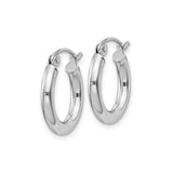 Sterling Silver Hoop Earrings, Medium Polished Tube Style with Smooth Rounded Finish