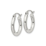 Sterling Silver Hoop Earrings, Smooth Polished Finish, Classic Minimalist Rounded Design for Women