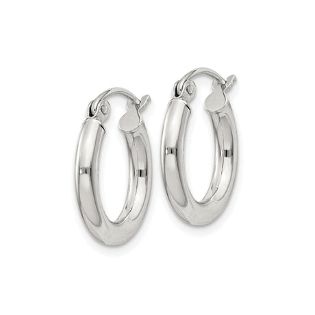 Sterling Silver Hoop Earrings, Smooth Polished Finish, Classic Minimalist Rounded Design for Women