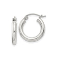 Sterling Silver Hoop Earrings, Smooth Polished Finish, Classic Minimalist Rounded Design for Women