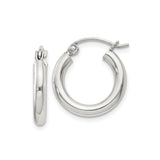 Sterling Silver Hoop Earrings, Smooth Polished Finish, Classic Minimalist Rounded Design for Women