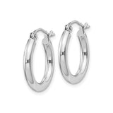 Sterling Silver Hoop Earrings, Classic Polished Round Minimalist Tube Design for Women