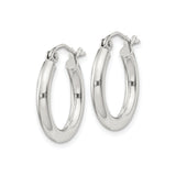 Sterling Silver Hoop Earrings, Smooth Polished Hinged Hoops, Minimalist Round Design for Women