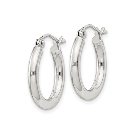 Sterling Silver Hoop Earrings, Smooth Polished Hinged Hoops, Minimalist Round Design for Women