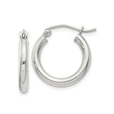 Sterling Silver Hoop Earrings, Smooth Polished Hinged Hoops, Minimalist Round Design for Women