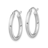 Sterling Silver Hoop Earrings, Classic Round Shape with Hinged Clasp and Smooth Finish