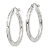 Sterling Silver Hoop Earrings with Latch Back Closure and Polished Finish, Lightweight Design