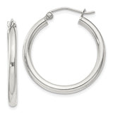 Sterling Silver Hoop Earrings with Latch Back Closure and Polished Finish, Lightweight Design