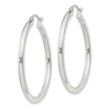 Sterling Silver Hoop Earrings, Classic Polished Round Design, Minimalist Style for Women