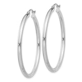 Sterling Silver Hoop Earrings, Classic Polished Round Design, Lightweight Minimalist Style