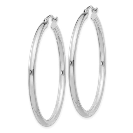 Sterling Silver Hoop Earrings, Classic Polished Round Design, Lightweight Minimalist Style