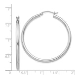Sterling Silver Hoop Earrings, Classic Polished Round Design, Lightweight Minimalist Style
