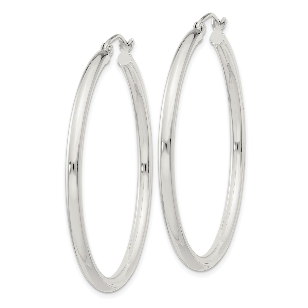 Sterling Silver Hoop Earrings, Lightweight Round Minimalist Design for Women