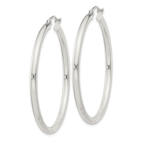 Sterling Silver Hoop Earrings, Lightweight Round Minimalist Design for Women