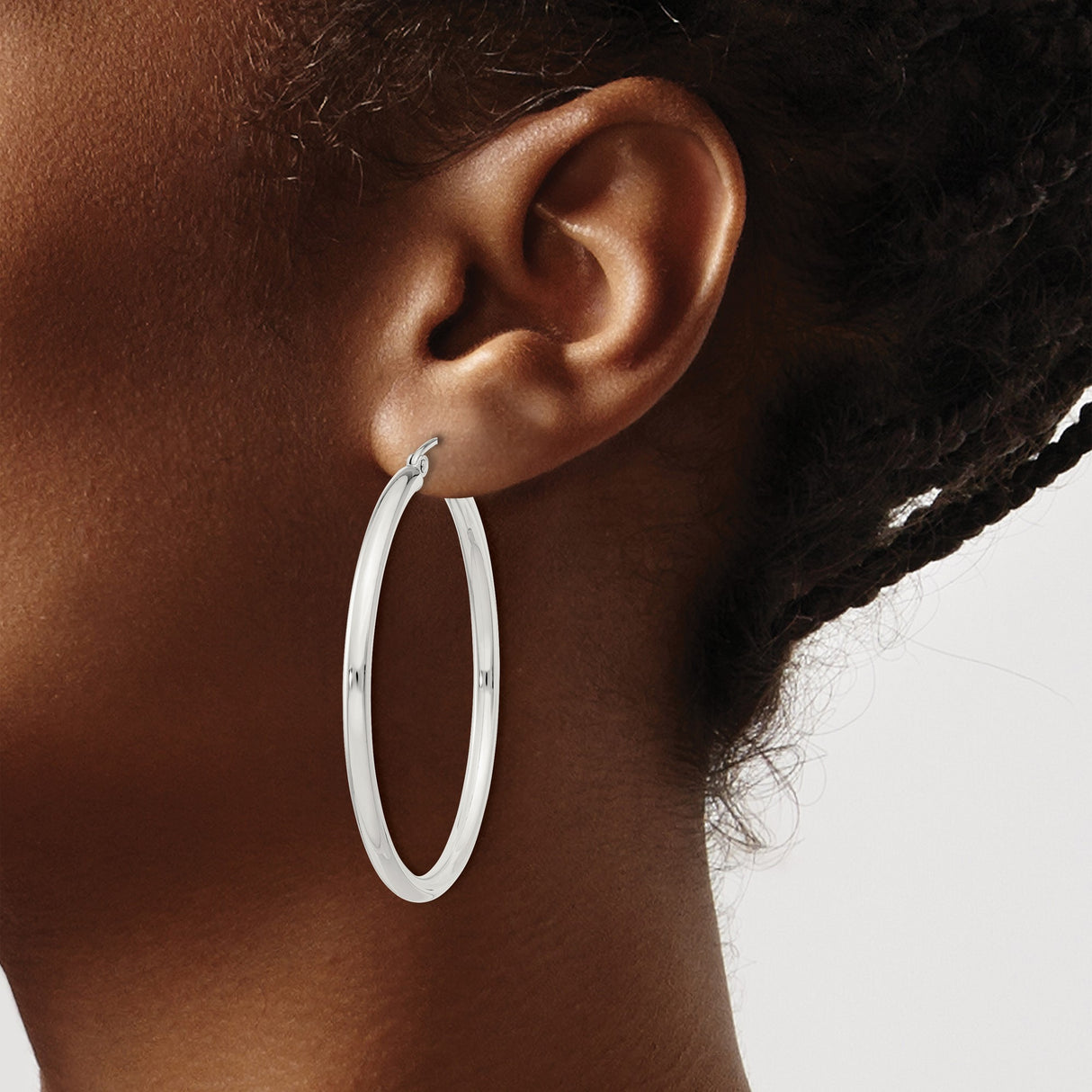 Sterling Silver Hoop Earrings, Lightweight Round Minimalist Design for Women