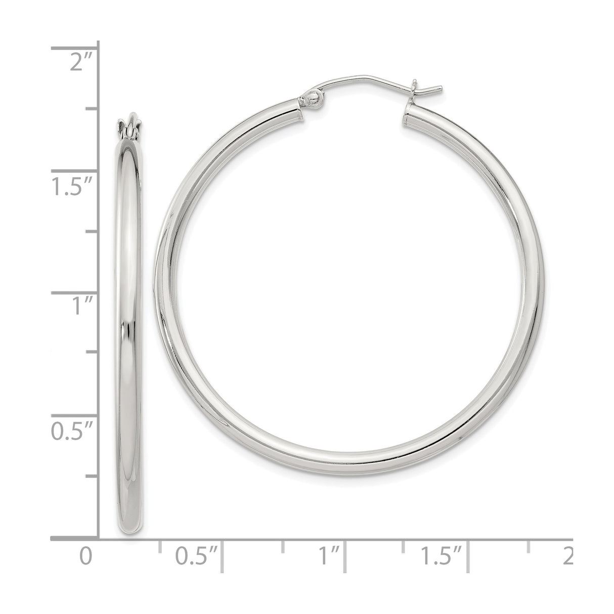 Sterling Silver Hoop Earrings, Lightweight Round Minimalist Design for Women