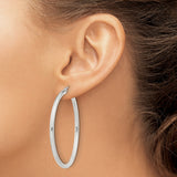 Sterling Silver Hoop Earrings, Large Round Polished Minimalist Design for Women