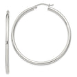 Sterling Silver Hoop Earrings, Large Round Polished Minimalist Design for Women