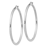 Sterling Silver Hoop Earrings, Large Polished Round Hoops, Modern Minimalist Tube Design