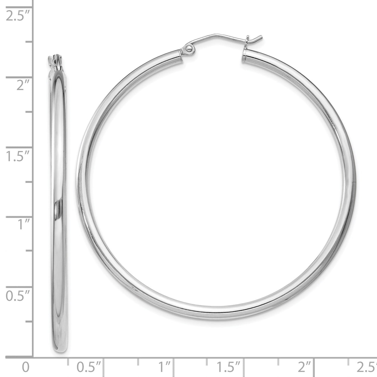 Sterling Silver Hoop Earrings, Large Polished Round Hoops, Modern Minimalist Tube Design