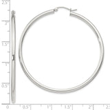 Sterling Silver Hoop Earrings, Large Polished Minimalist Round Hoops for Women