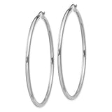 Sterling Silver Hoop Earrings, Large Round Tube, Polished Minimalist Style for Women