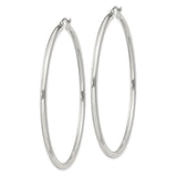 Sterling Silver Large Hoop Earrings, Classic Polished Round Design for Women