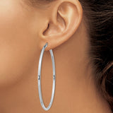 Sterling Silver Hoop Earrings, Hinged Closure, Polished Tube Design, Minimalist Style for Women